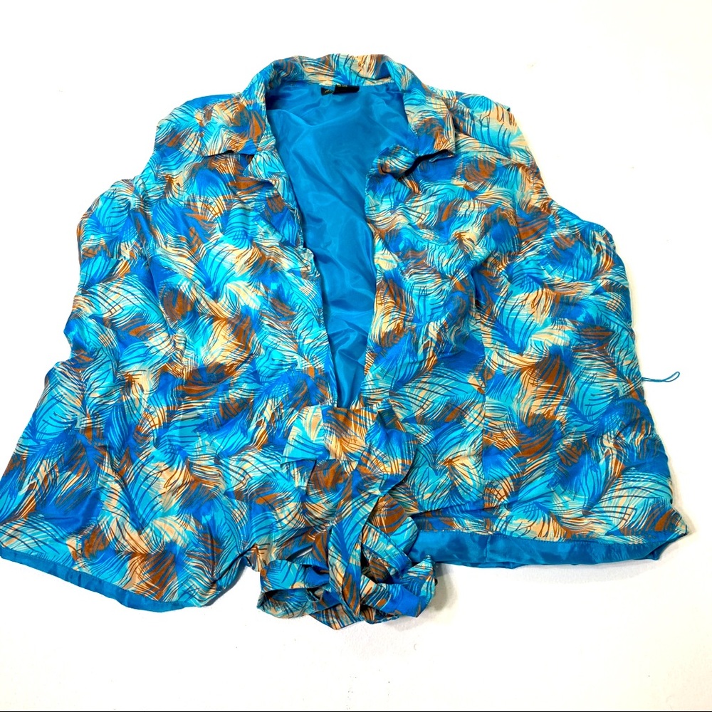 Women’s Plus Size 18W 100% Silk Tropical Wrap Top